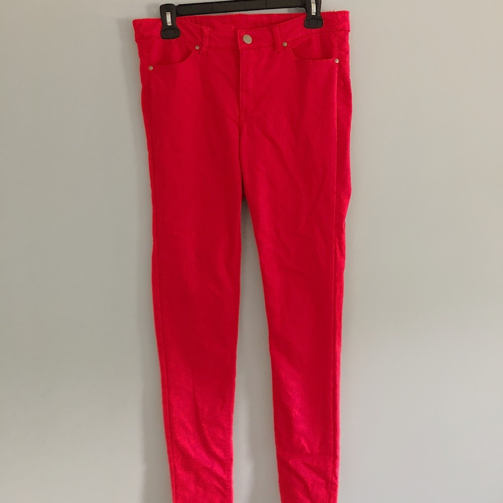 Red Divided Skinny Jeans